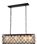 Drop Dead Gorgeous 6 Light Crystal Pendant Lamp With Killer Polished Nickel Grid Top Shelf Farmhouse Dining Room Ceiling Fixture, featuring clear glass beads.