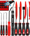 15 Piece Pick And Hook Tool Set For Auto Repair With Magnetic Pickup, Trim Removal Tools, Fastener Remover And Storage Bag display