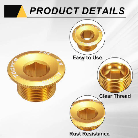 Gold M19 Aluminum Alloy Bicycle Crank Fixing Bolts Set For Chainring Arm And Crankset Screws Mountain Bike Replacement Hardware with product details