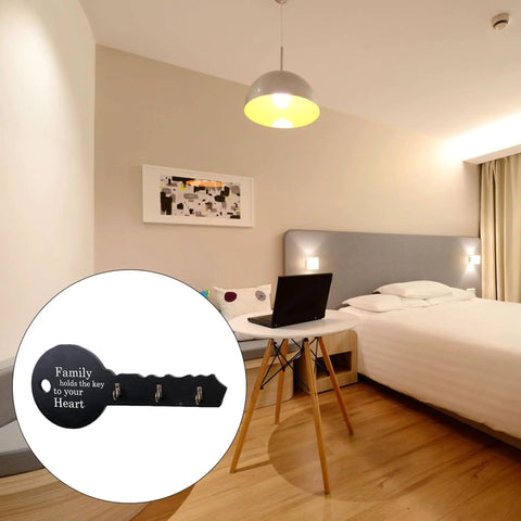 Old School Key Shaped Wall Mounted Coat Hooks Rack In Durable Black Oak Wood For Entryways And Closets Decorative Hanging Organizer That Brings Cool Retro Style And Keeps Your Gear Locked Down Tight No Tools Needed in a modern bedroom.