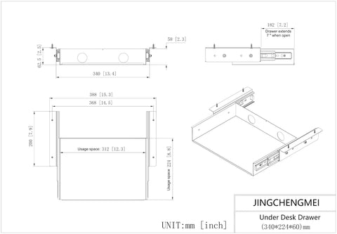 Level Up Your Desk Space With This Smooth Glide Under Desk Storage Shelf Featuring Built In Cable Management Tray For Quick Access To Pens Files And Gadgets While Keeping Clutter Away Without Breaking A Sweat. Dimensions and layout of under desk drawer design.