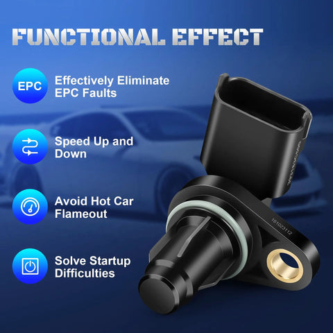 Drop In Camshaft Position Sensor For Hyundai Santa Fe 3.3L Azera 3.3L Genesis Coupe 3.8L Kia Sedona 3.3L V6 2015 To 2018 Sorento 2014 To 2016 Fits 393183C500 Replacement PC946, black plastic sensor