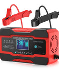 All In One 10 Amp 12V 24V Smart Battery Charger Maintainer Trickle Charger And Desulfator with clamps and LCD display