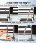 Sink To Hose Adapter Solid Brass 360 Degree Swivel Quick Connector for Kitchen and Bathroom Sinks shown in installation steps