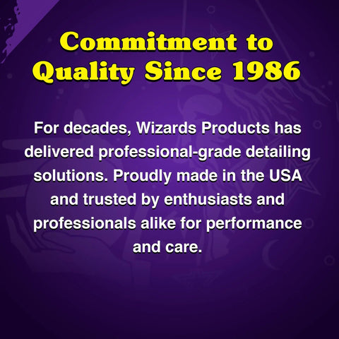 Commitment to Quality Since 1986 text on purple background