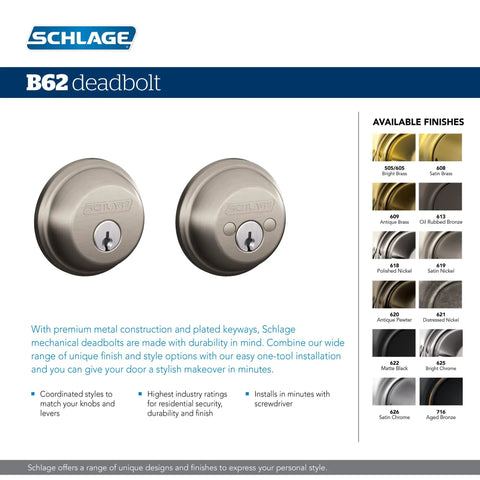 Dual Keyed Deadbolt For Exterior Doors Matte Black Finish Two Sided Keyed Entry Lock Heavy Duty Security Hardware options