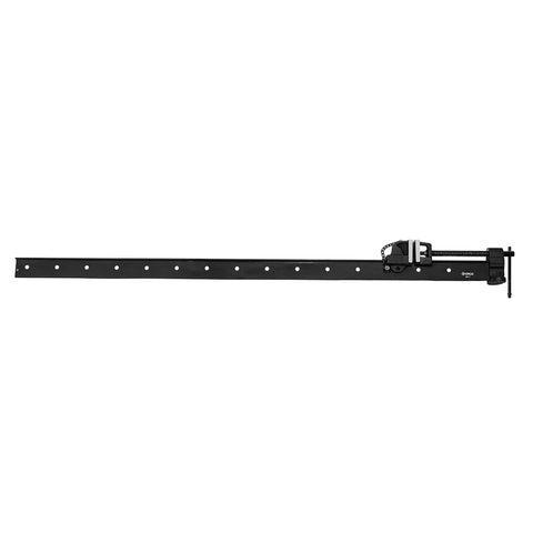 No Nonsense Heavy Duty T Bar Clamp With 48 Inch Frame And 42 Inch Jaw Width, Cold Drawn Steel Bar, Malleable Iron Head And Pin Locking Slide, Pro Shop Favorite Built Tough For Serious Woodworking And Assembly Projects showing the clamp from an overhead angle.