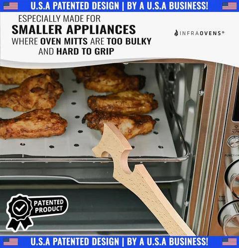 Long Handle Wooden Oven Rack Puller Stick For Small Kitchen Appliances Ideal For Convection Ovens And Toaster Ovens Air Fryer And Quick Rack Pulls No Oven Mitts Needed, beech wood rack puller in toaster oven
