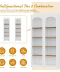 Built Tough Free Standing Five Tier Book Shelves With Adjustable Shelves Farmhouse Two Tone Bookcase Set in multipurpose use