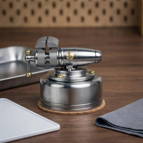 Heavy Duty Mini Bench Vise With Gold Accents For Desk Work And Hand Projects Super Compact 304 Stainless Steel Clamp Tool