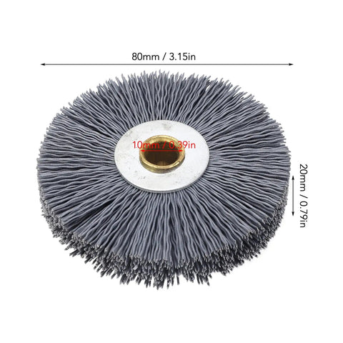Key Deburring Brush For Key Cutting Machines With Crimped Nylon And Stainless Steel Wheel Handy Pro Grade, 80x20x10mm