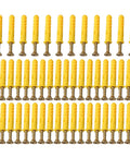 50 Piece Drywall Anchors And Screws Kit With Self Drilling Metal Wall Anchors Anti Spin Grip For Easy Hanging Projects M6 Fasteners And M8x40 Screws For Quick Install No Pre Drill, yellow anchors and screws set