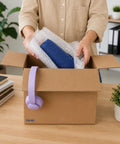 Packing a blue speaker in 12 By 8 By 10 Inches Corrugated Cardboard Shipping Boxes 30 Pack For Packing Mailing Storage And Moving Needs Home And Business Use