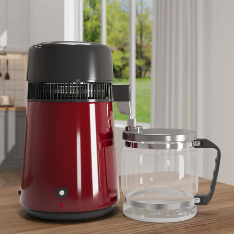 No Fuss Go To Water Distiller For Countertop Home Use With Heavy Duty Stainless Steel Build And Automatic Shutoff with glass jug