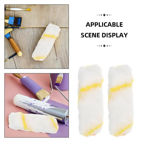 Top Tier 10 Piece Paint Roller Cover Refills For Smooth Wall And Ceiling Painting Ultra Thick Sleeves showing paint usage and tools.