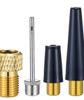 4 Piece Ball Pump Needle Kit With Nozzle Adapter For Sports Balls And Inflatables Durable Metal Needles And Plastic Nozzle in black and gold