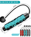 Weighted Cordless Jump Rope For Fitness No Tangle Ropeless Rope For Crossfit Boxing MMA WOD Training shown in blue, 3.5cm handle