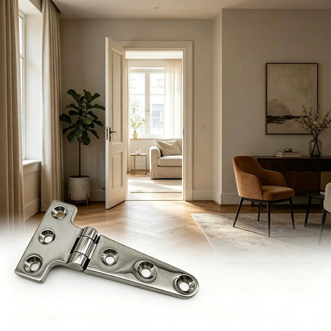 Heavy Duty T Pattern Door Hinge in 316 Stainless Steel Built Tough With Pre Matched Screws for Quick Install High Strength Door Joint