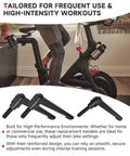 Peloton Exercise Bike L Handle Replacement Kit with three L handles for seat adjustments, shown with bike and instructions.
