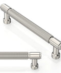Brushed Satin Nickel Knurled Cabinet Pulls 5 Inch 128mm Pack Of 10 For Kitchen Cabinets And Drawer Fronts Premium Zinc Alloy Handles