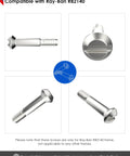 2 Pairs Replacement Screws Kit For Wayfarer Sunglasses With Stainless Steel Screws And Handy Screwdriver Included In Silver shown in detail