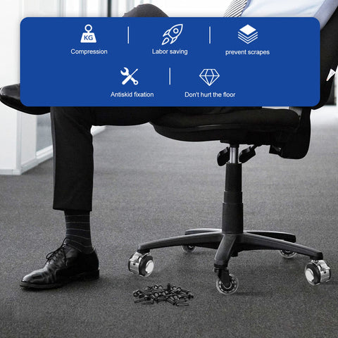 Thirty Pack Chair Foot Pads Packing A Sweet Snug Fit And Heavy Duty Non Marking Treads To Keep Floors Completely Scratch Free While Making Swivel Office Chairs Glide Like Silk Across Desks Or School Rooms Daily with office chair on carpet.