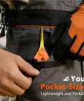 Person placing 6.5-inch precision snips from Two Piece Pruning Set With 8.5 Inch Bypass Pruner And 6.5 Inch Precision Snips For Yard Work in pocket