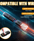 50 Pcs D2 Quick Connect Wire Connectors For LED Strip Lights Two Pin With Locking Buckle No Tools Needed One Step Connection 18 22 AWG