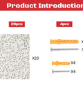 All In One Drywall Patch And Anchor Repair Kit With 20 Patches, Screws And Anchors for Quick Fix of Loose Wall Anchors