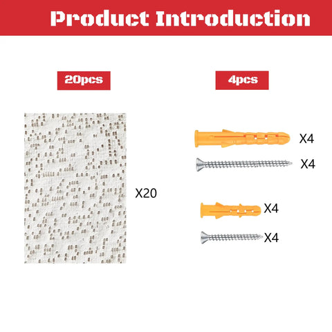 All In One Drywall Patch And Anchor Repair Kit With 20 Patches, Screws And Anchors for Quick Fix of Loose Wall Anchors