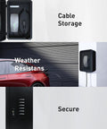 Outdoor EV Charger Enclosure Box For Wall Chargers Heavy Duty Steel Lock Box With Tempered Glass Front Weatherproof Cabinet