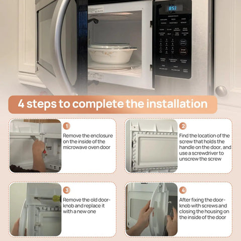 Door Handle Replacement For Microwave Ovens Premium ABS Plastic With Thermal Insulation, Durable Build, And Easy Install, Replaces DE94-02409C And SMH1611SE Models, Twelve And One Eighth Inch Fit For Microwaves, Ideal Kitchen Appliance Repair Part