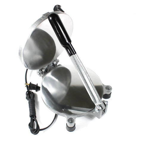 Electric Tortilla Press Maker for Quick Chapati and Roti Prep at Home, 8 inch, with insulated handle.