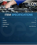 Mechanic working on engine displaying 12V Marine Starter SAEJ1171 specifications, clockwise rotation, 11-tooth gear