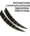 Shield Cut Turkey Feather Archery Fletches Pro Grade 3in 4in 5in 50 Pcs Right And Left Wing For DIY Hunting Arrows