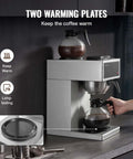 Commercial Drip Coffee Maker Built For Busy Kitchens With 12 Cup Capacity Dual Warmer Plates Two Glass Carafes Stainless Steel Brew Unit Fast 6 Minute Pot Ideal For Restaurant Office Coffee Shop And Home Use shown in kitchen setting.