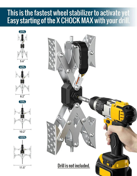 X Shaped RV Wheel Chocks 2 Pack For Trailers And Trucks With Anti Rust Coating Drill Adjustable Option Universal Fit