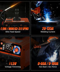 Beefy 4 In 1 Portable 135A MIG Welder 110V Flux Core MIG Stainless Flux MIG Stick MMA Lift TIG with LED display in action
