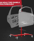 Auto Panel Tree Paint Stand Holder With Adjustable Center Post And Six Height Adjustable Hook Levers Securely Hang Two Car Panels