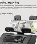 Pro Grade Advanced Money Counting Scale For Fast Cash Auditing Counts Bills Coins Coin Rolls And Bill Bundles In Multi Currency Setup Easy Updates Clear Display Panel And 3 Year Warranty with large LCD display showing details.