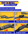 Volkswagen Tiguan Windshield Wiper Blades 3-Pack easy install steps for 2018-2025 OEM replacement front wipers 25, 22, 15 inches