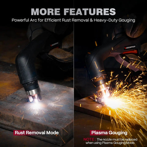 Non HF Blowback Pilot Arc Plasma Cutter 55 Amp With App Control 120V 240V Upgraded LED Display rust removal and plasma gouging