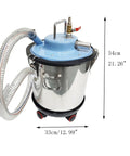 Badass Pneumatic Shop Vacuum Workhorse Crushes Any Workshop Mess With Hella Strong Wet Dry Suction, stainless steel drum, 54cm tall.