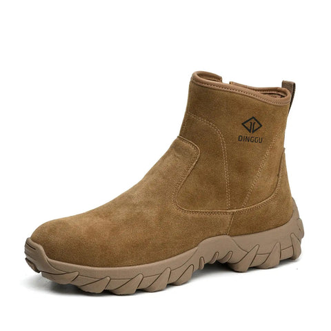 Mens Steel Toe Welding Boots Leather Work Boots Comfortable Slip Resistant Safety Shoes for Construction brown boot