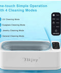 55KHz 400ml Ultrasonic Cleaner With Four Cleaning Modes And LED Light, close-up of control panel with mode options and water tank