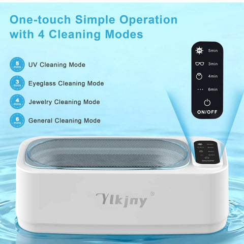 55KHz 400ml Ultrasonic Cleaner With Four Cleaning Modes And LED Light, close-up of control panel with mode options and water tank