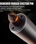 Quenched forged ejector pin with precision casting material, durable design, and wear-resistant features.