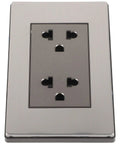 Heavy Duty Stainless Steel Wall Outlet Extender Plate With Circular SixSocket Configuration And Smart Usb ChargingPorts ForHome&OfficePowermanagement&ClutterFreeDecor