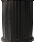 Madison Rain Catcher Black 9.5in L x 22.5in W x 35in H With 3ft Overflow Hose And 4ft Garden Hose, Durable Polyethylene Rain Collector