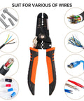 Five In One Wire Stripper And Crimping Tool For Ten To Twenty Two AWG Electrical Wires With Cutter Multi Function Hand Tool